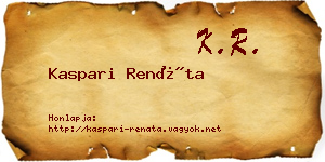 Kaspari Renáta névjegykártya